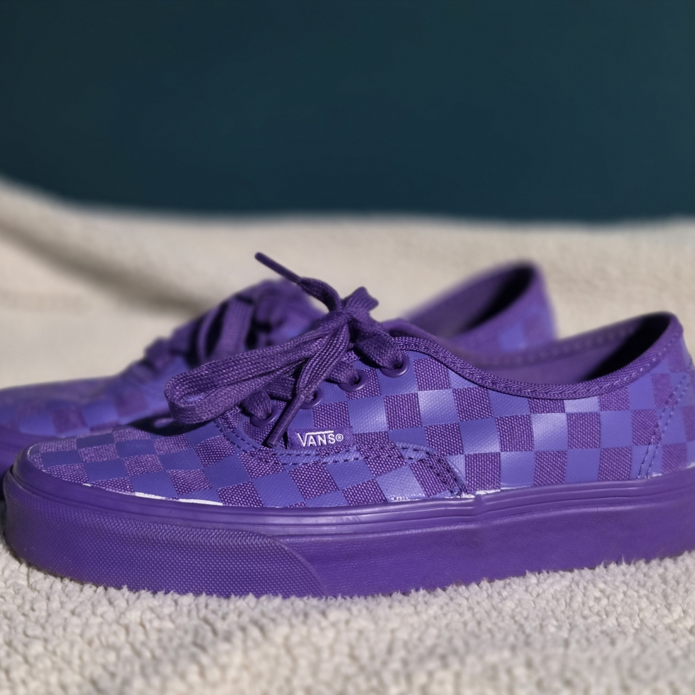 Vans Kids Purple Checkered Shoes